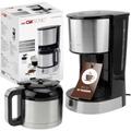 Clatronic KA 3805 Edelstahl-schwarz Kaffeemaschine Edelstahl Fassungsvermögen Tassen=10 Isolierkann