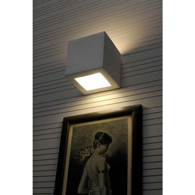 Wandleuchte Weiß E27 Gips Würfel Wandlampe Image