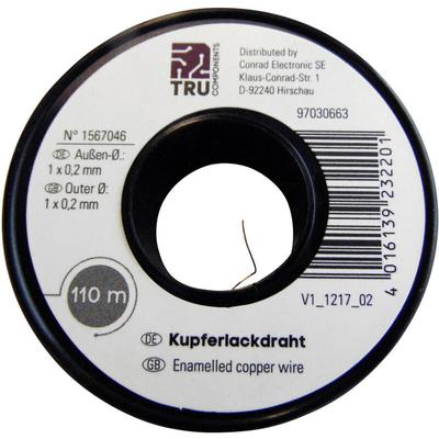 Kupferlackdraht Außen-Durchmesser (inkl. Isolierlack)=0.50 mm 23 m - Tru Components