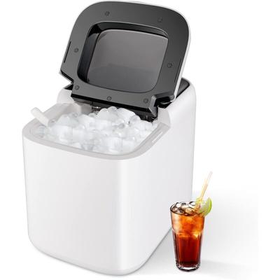 Goplus - Eiswürfelmaschine von 15 kg/24H, Eiswürfelbereiter mit 2 Würfelgroessen, 2L Wassertank, Image
