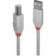 Lindy USB-Kabel usb 2.0 usb-a Stecker, usb-b Stecker 3.00 m Grau 36684