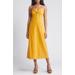 Lost + Wander Elia Strapless Linen & Cotton Midi Dress