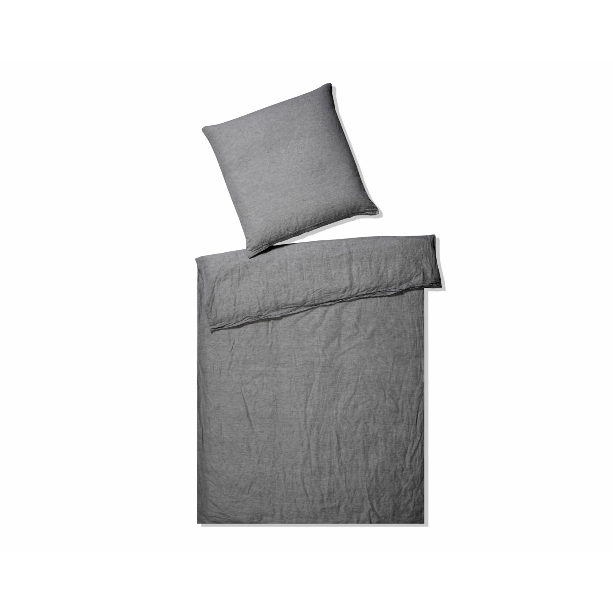 Elegante Casual Bettwäsche »Breeze« Grau-Melange 7038-990 Bettwäsche 200x220 cm / 2x 80x80 cm