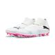 Fußballschuh PUMA "FUTURE 7 MATCH FG/AG Fußballschuhe ohne Schnürsenkel Herren" Gr. 42, weiß (white black poison pink) Schuhe Sportschuhe