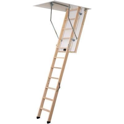 DOLLE Holz Bodentreppe EXTRA 3-teilig, U-Wert 0,77 Dachbodentreppe, 140x60 cm, bis 285 cm Image