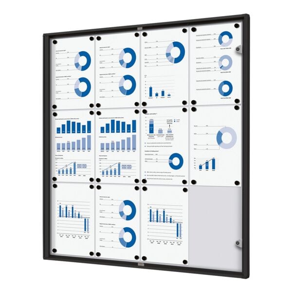 Showdown Displays Abschließbarer Schaukasten »Economy« 12x A4 schwarz, 93.1x96.3x2.6 cm