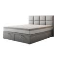 Ensemble sommier et matelas en velours gris 140x200