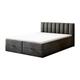 Ensemble sommier et matelas en velours gris foncé 200x200