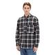 TOM TAILOR Denim Herren Relaxed Fit Fleecejacke mit Karo-Muster, black white classic check, XXL