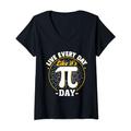 Damen Pi Day Live Everyday Like It's Pi Day Mathematics Funny Math T-Shirt mit V-Ausschnitt