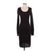 Athleta Casual Dress - Sheath Scoop Neck Long sleeves: Brown Solid Dresses - Women's Size Small