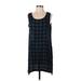 Eileen Fisher Casual Dress - Shift: Blue Checkered/Gingham Dresses - Women's Size X-Small