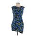 Milly Casual Dress - Mini: Blue Print Dresses - Women's Size 10