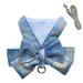 Puppy Dog Harness and Leash Set Mesh Floral Dog Vest Harness for Small Dogs Cute Soft Mesh Escape Proof Pet Cat Vest Harness (Blue-XXL)