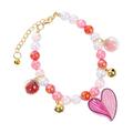 Pet Pearl Collar Present Supply Pink Choker Heart Pendant Necklace Chihuahua Necklaces Cats and Dogs M Plastic Iron