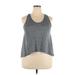 Zyia Active Tank Top Gray Stripes Scoop Neck Tops - New - Women's Size 2X-Large