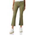 Replay Damen Jeans Schlaghose Faaby Flare Crop Comfort-Fit mit Power Stretch, Grün (Light Military 833), W30