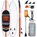 FunWater Stand Up Paddle Board Ultra-Light Inflatable Paddleboard with ISUP Accessories Three Fins Adjustable Paddle Pump Backpack Leash Waterproof Phone Bag black