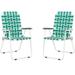 2 Pack Foldable Webbing Retro Lounge Lawn Beach Camp Chair Portable Lightweight for Adult with Armrest Outdoor Collapsible Backrest Seats Summer Stripe