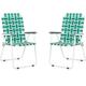 2 Pack Foldable Webbing Retro Lounge Lawn Beach Camp Chair Portable Lightweight for Adult with Armrest Outdoor Collapsible Backrest Seats Summer Stripe