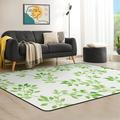 Anyway.go Area Rug Non Slip Absorbent Comfort Soft Floor Carpet Yoga Mat for Indoor Outdoor Entryway Living Room Bedroom Home Decor 60 x 39inch Green Leaves