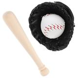 Doll House Sporting Goods Sports Miniatures Leather Wooden Baseball Bat Accessories