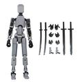 Action Figure Action Figure 3D Printed Multi-Jointed Movable Action Figure Action Figure Dummy Action Figure Hand Painted Figure Desktop Decorations Game Gifts Gray