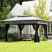 Hassch Pop Up Gazebo 11x11ft - Outdoor Canopy Tent with Mosquito Netting for Patio Garden Backyard (Gray)