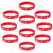 10 Pcs Christmas Silicone Bracelet Wrist Wraps Simple-styled Wristband Red Silica Gel Men Women
