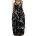 VBARHMQRT Flowy Dresses for Women Women Summer Sleeveless Floral Print Loose Long Skirt Dress Faux Leather Dress Casual Dresses for Women 2024 Trendy Plus Size