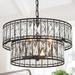 Crystal Chandelier for Dining Room 4-Light Round Chandelier 2-Tier 15.5 Dia