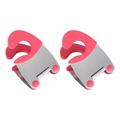 2PCS Stainless Steel Spoon Holder Anti-scald Rubber Pot Clip Kitchen Gadget Spatula Utensil Rest (Red)