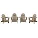 DuroGreen Adirondack Chairs Made With All-Weather Tangentwood Set of 4 Oversized High End Classic Patio Furniture for Porch Lawn Deck or Fire Pit No Maintenance USA Made Weathered Wood