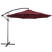 Alden Design 10 Ft Patio Offset Umbrella with Crank & Cross Base for Outdoor Burgundy