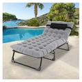 Folding Outdoor Cot Lounge Chair Reclining Patio Bed Adult Kids Sleeping Cot