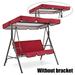Garden Outdoor 3-Person Metal Porch Swing Chair Bench Swing Cover Red