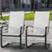 Nuu Garden Patio Dining Chairs Set of 2 Outdoor Padded Textilene Patio Chairs Breathable Spring Motion Textile High Back Outdoor Dining Chairs Grey