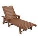 Hassch Adjustable Chaise Lounges Outdoor - Patio HDPE Reclining Chairs Outdoor Recliners W/ 5-Position Backrest Folding Chaise Lounge Chairs for Outdoor (Teak Finish)