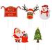 Christmas Cards Santa Clause Decoration 5 PCS Lawn Water Proof Plastic Ornament Decorations Outdoor