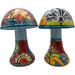 Talavera Mushroom Sculpture Folk Art Home Decor Mexican Pottery Handmade Multicolor Hand Painted Height 7.75 (Multi 3)