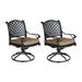 Patio Outdoor Dining Swivel Rocker Chairs With Cushion Set of 2 Dupione Brown