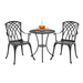 Yaheetech 3 Piece Patio Bistro Set with Umbrella Hole Black