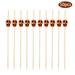 Lloopyting Furniture 50Pc Bamboo Pick Buffet Fruit fork Party Dessert Stick Tail Skewer Tools Accessories Orange 15*5*5cm