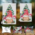 Wellsay Christmas Cartoon Gnome Garden Flag with LED Light Yard Linen Double Sided Seasonal Flags Lights Banner Lawn Outdoor Decor 28x40 inch