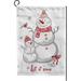 Wellsay Garden Flag Double Sided New Year Two Snowmen Fade Resistant Yard Flag Durable Banner Indoor Outdoor Home Decor 28x40 Inch