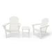 White Poly Outdoor Patio Adirondack Chairs and Table Set