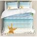 Beach Duvet Cover Twin Size 3 Pieces Soft Lightweight Microfiber Duvet Cover Set Beach Ocean Bedding Comforter Cover Set with Zipper Ties 1 Duvet Cover and 2 Pillowcases No Comforter