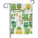 Wellsay St. Patrick s Day Polyester Garden Flag 28 x 40 Double Sided Cute Animal Owl Decorative House Flag for Party Home Outdoor Decor