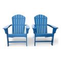 Navy Poly Outdoor Patio Adirondack Chair (2 Pack)