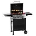 Jaxnfuro 3 Burner BBQ Propane Gas Grill Stainless Steel 30 000 BTU Patio Garden Barbecue Grill with Two Foldable Shelves